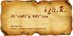 Ördög Rózsa névjegykártya