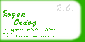 rozsa ordog business card